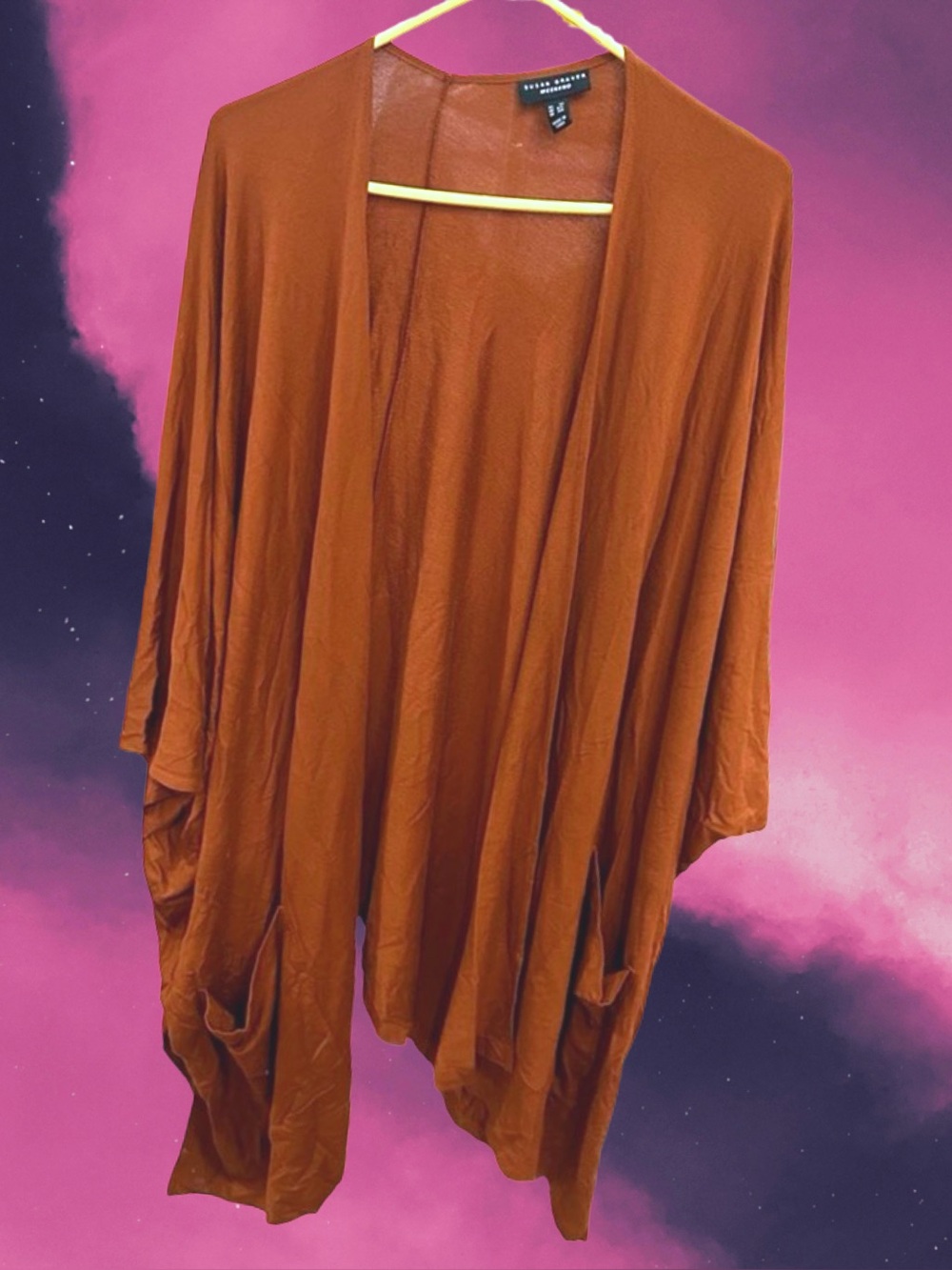 Susan Graver Women’s plus-size Rust Brown Oversized Loungewear Cardigan💜💜3X